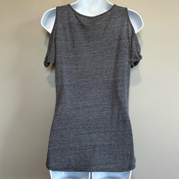 Old Navy Cold Shoulder Short Sleeve Top Gray Womens Small - Picture 2 of 6